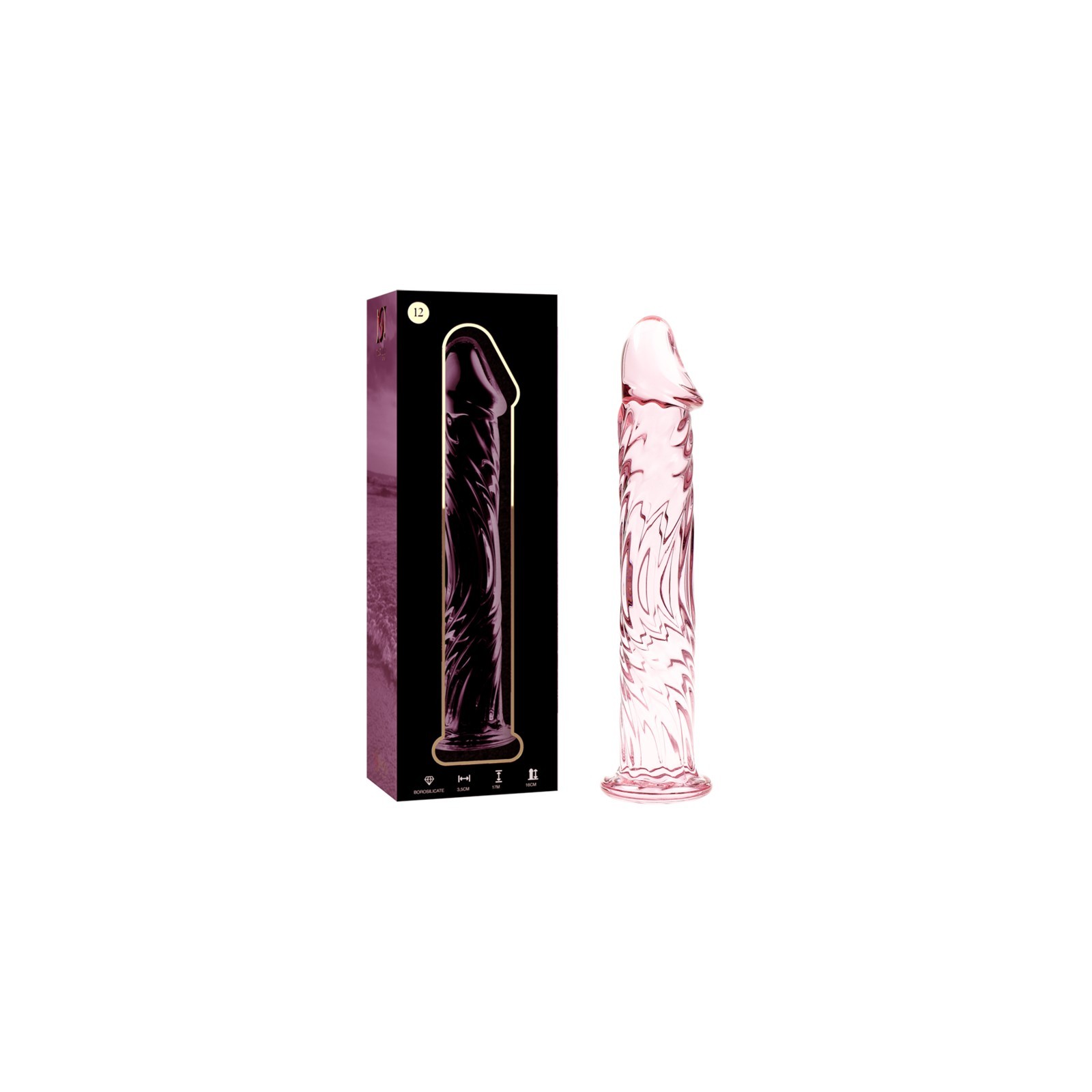 Modelo 12 Dildo Cristal Rosa 17 Cm