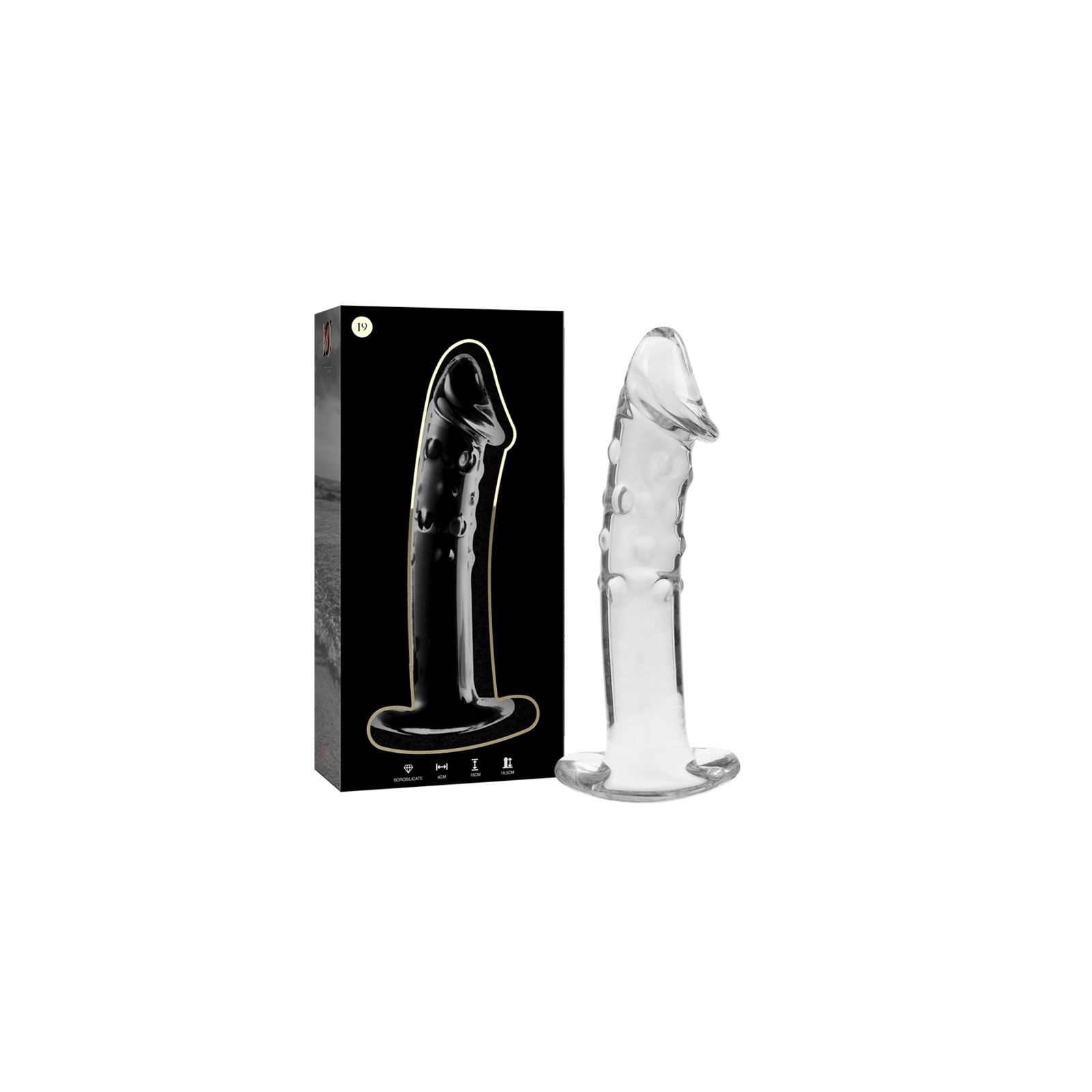 Serie Nebula Dildo Cristal Transparente 18.5 Cm