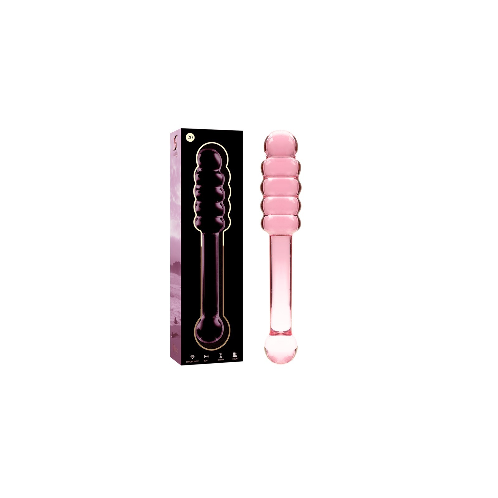 Serie Nebula Dildo Cristal Rosa 20.5 Cm