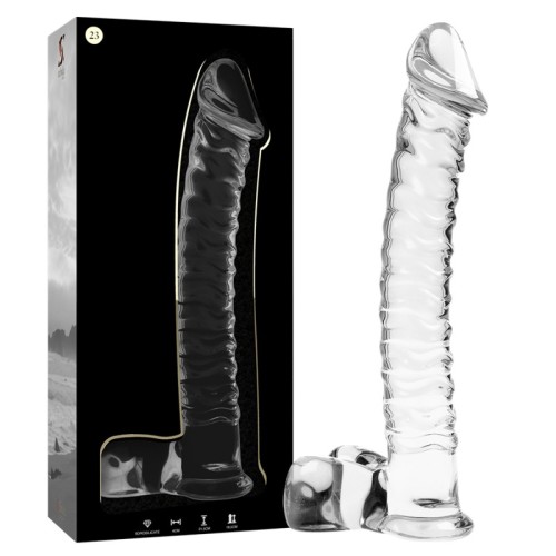 Serie Nebula Dildo Cristal Transparente 21.5 Cm