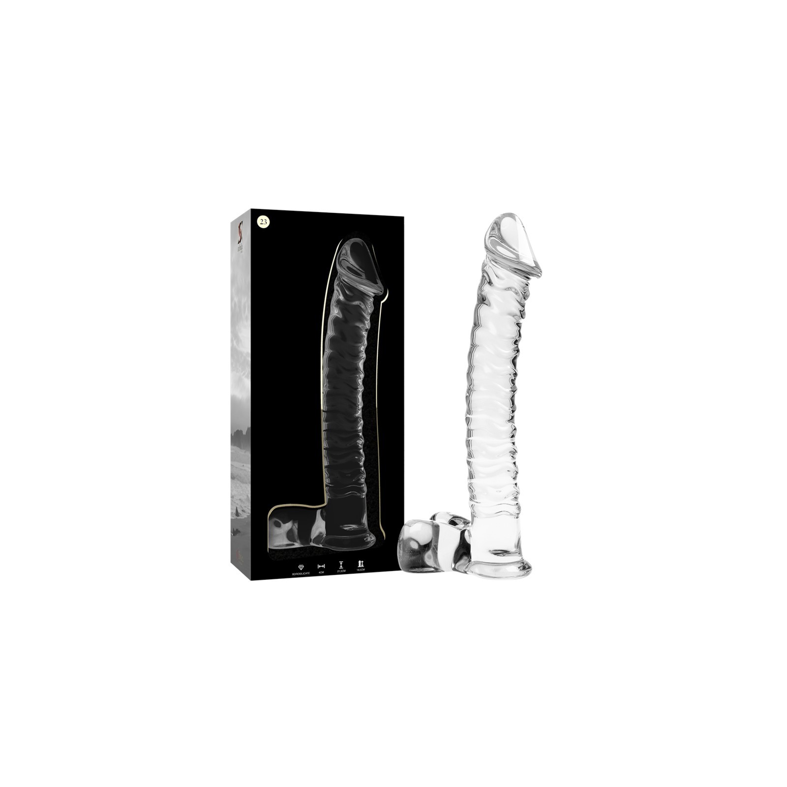 Serie Nebula Dildo Cristal Transparente 21.5 Cm