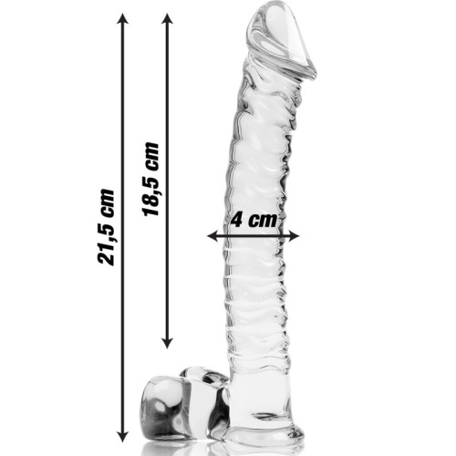 Serie Nebula Dildo Cristal Transparente 21.5 Cm