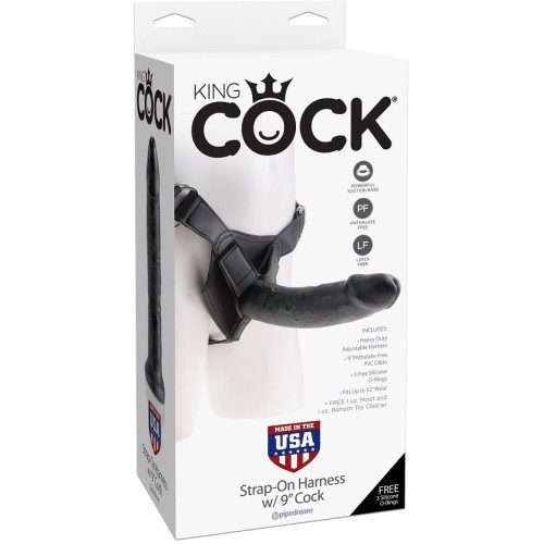 Harness Con Pene Realístico Negro King Cock 22.9 Cm