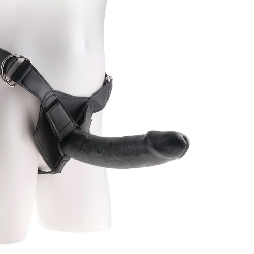 King Cock Harness with Realistic Black Dildo 9 Inch