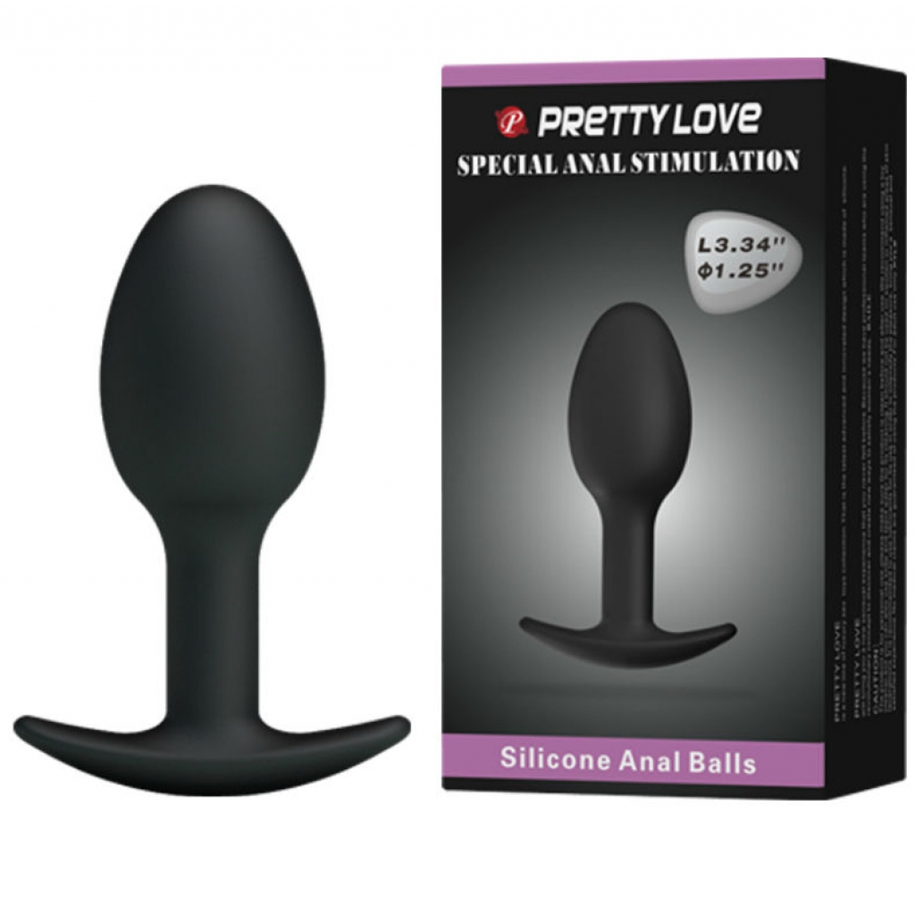 Pretty Love Plug Anal Silicona 6.5 Cm Negro - Placer Ergonómico