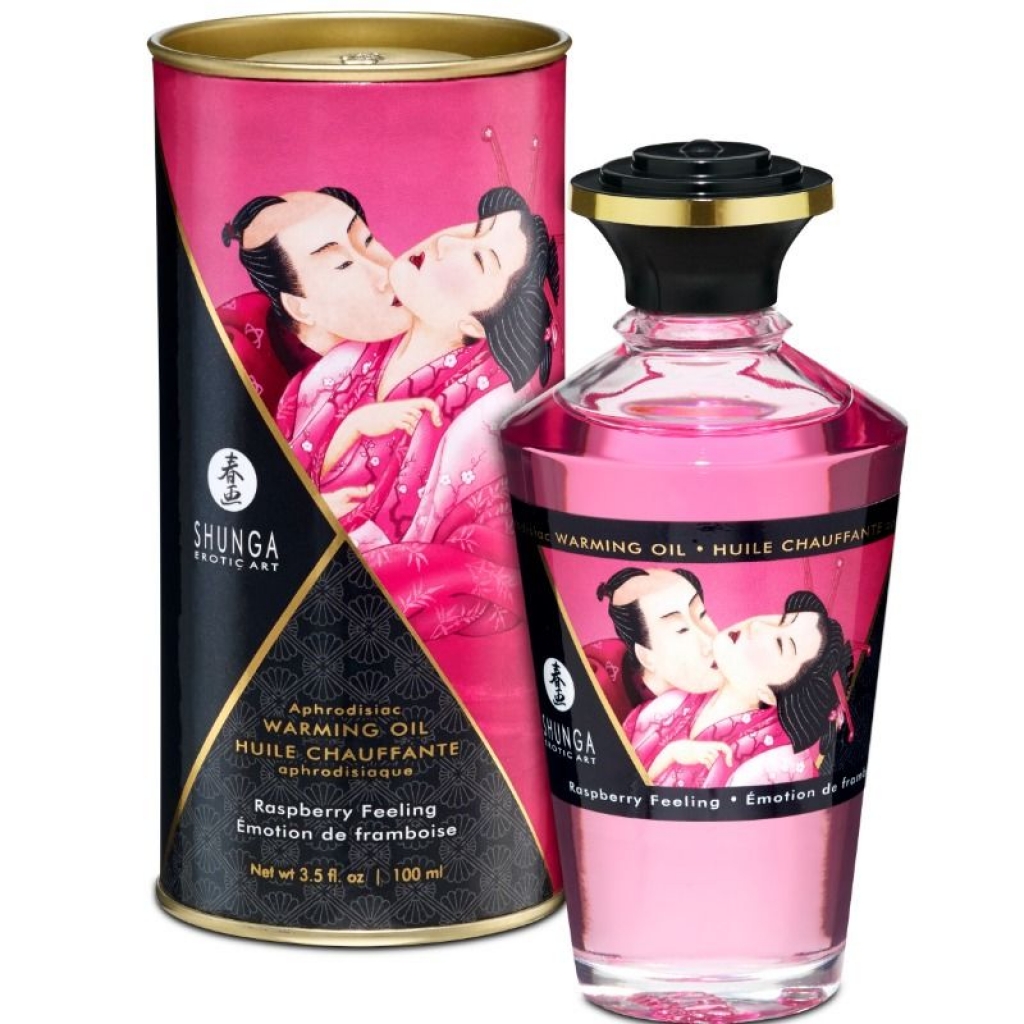 Aceite de Masaje Efecto Calor Sabor Frambuesa - Shunga, 100 ml