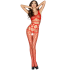 Passion Mujer Bs032 Bodystocking Rojo Talla Única