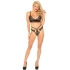 Set Leg Avenue 2 Piezas con Tanga Doble Tiranta S/M Negro