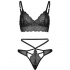 Set de Lencería Leg Avenue - Bralette y Tanga Doble Tiranta M/L Negro