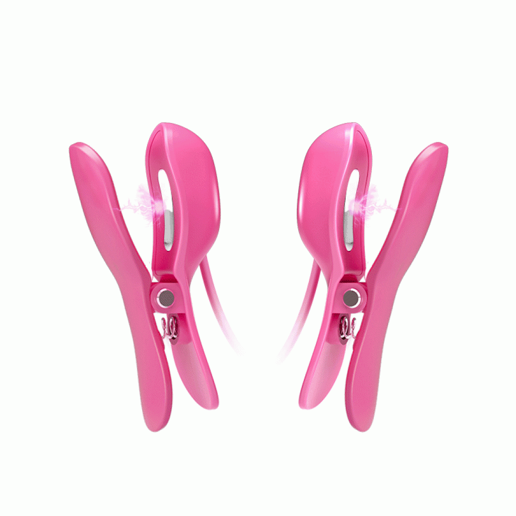 Baile Romantic Wave Pinzas con Vibración y Electroshock Fucsia