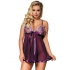 Babydoll Sublime con Lazo y Detalles Brillantes - Morado S/M