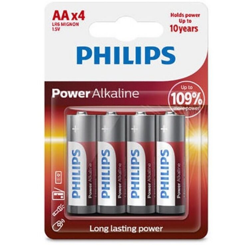 Pilás Alkalinas Philips Power AA (Blister de 4)