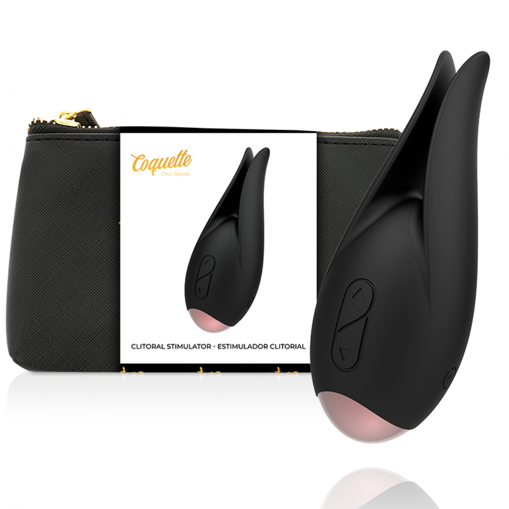 Estimulador Clitorial Recargable Coquette Chic Desire Negro/Oro