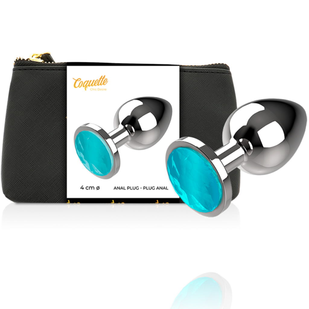 Plug Anal de Metal Chic Desire Talla L con Cristal Azul