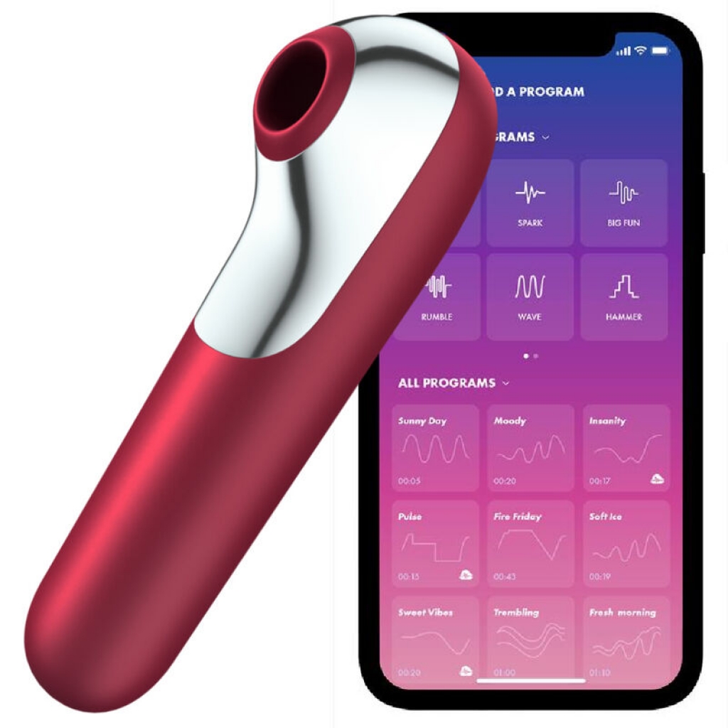 Satisfyer Dual Love - Vibrador y Succiónador con Aire Pulsado Rojo