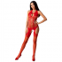 Passion Mujer Bs079 Bodystocking Rojo Talla Única