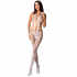 Passion Mujer Bs084 Bodystocking Blanco Talla Única