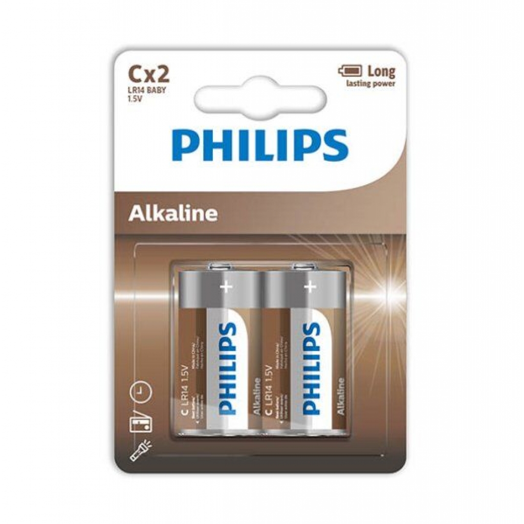 Philips Alkaline Pila C LR14 Blister*2