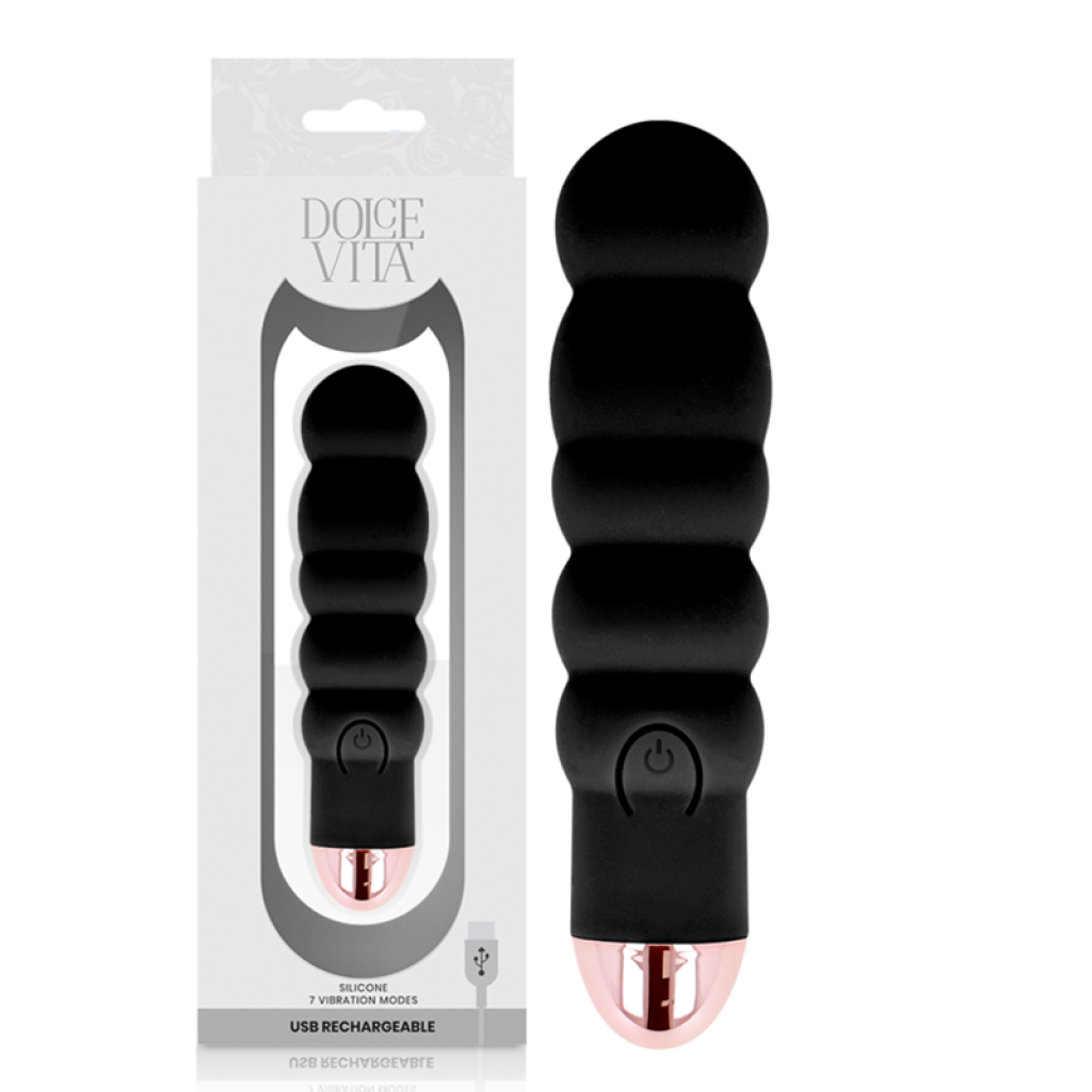 Vibrador Recargable Six Negro 7 Velocidades