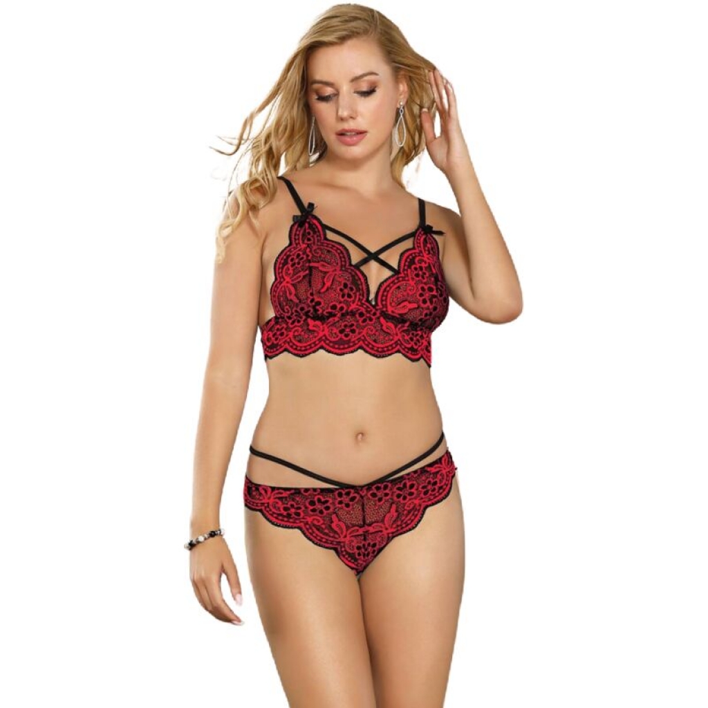 Set Sublime de Dos Piezas - Top y Panties de Encaje L/XL