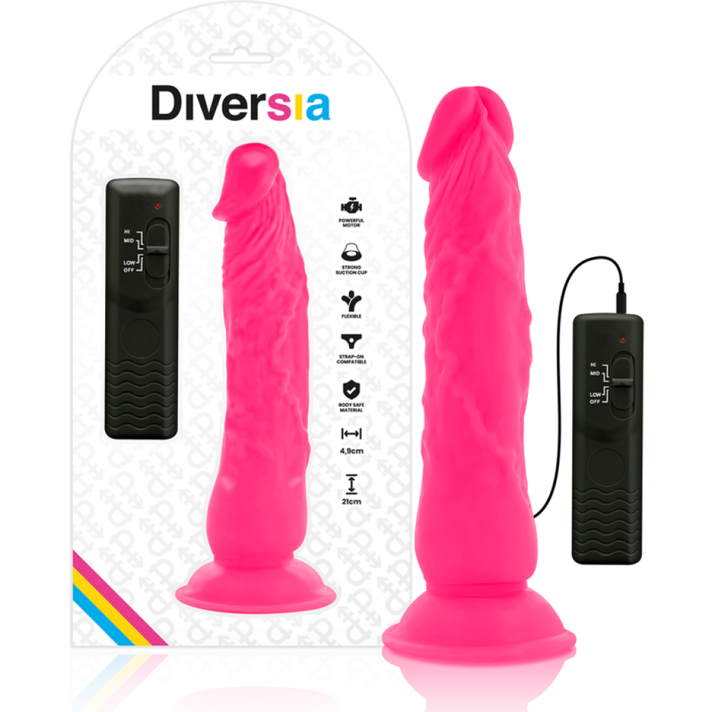 Dildo Flexible Con Vibración Rosa 21 cm