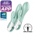 Satisfyer Air Pump Bunny 5+ Vibrador Rabbit Inflable App Verde