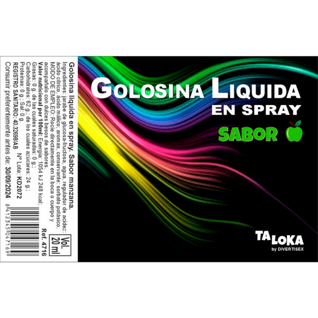 Spray Golosina Líquida Sabor Manzana