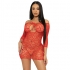 Minivestido Heart Net Talla Única Leg Avenue Rojo