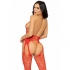 Bodystocking de Red con Tirantes Leg Avenue Talla Única Rojo