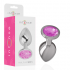 Intense: Plug Anal Metal Aluminio con Cristal Rosa - Talla S