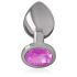 Intense: Plug Anal Metal Aluminio con Cristal Rosa - Talla S