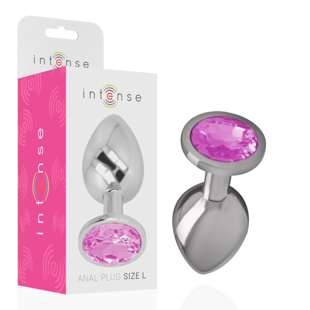 Plug Anal de Metal Aluminio Intense con Cristal Rosa Talla L