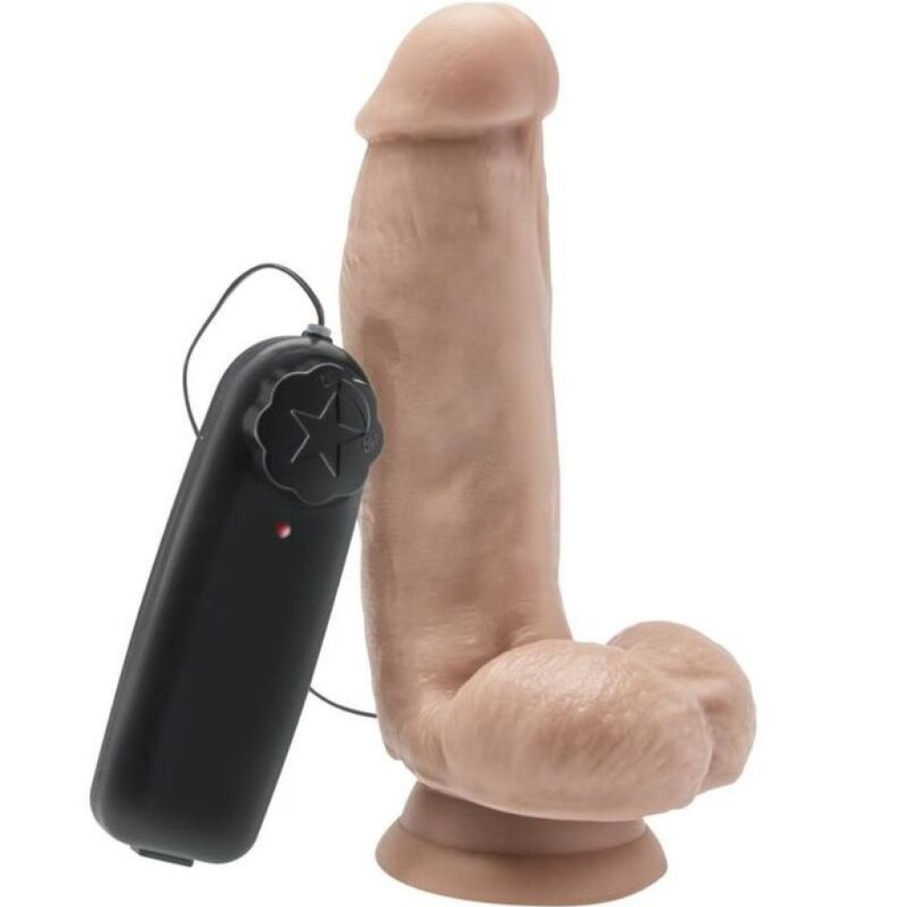 Dildo de 12 cm con Testículos y Vibrador Natural