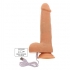 Dildo Vibrador con Bolas Giratorias - Natural