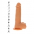 Dildo Vibrador con Bolas Giratorias - Natural