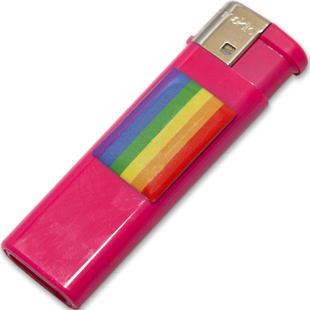 Mechero Fucsia con Bandera LGBT - Práctico y Chic