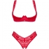 Obsessive Lacelove Set: Dos Piezas Cupless en Rojo XS/S