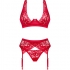 Conjunto Tres Piezas Obsessive Lacelove Rojo XS/S