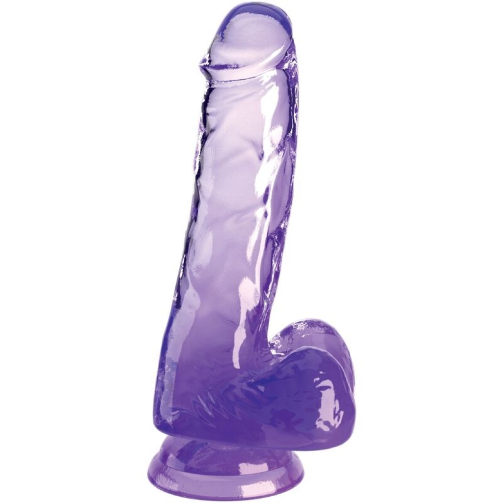 Clear Pene Realistico Con Testiculos 13.5 Cm Morado