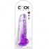 Dildo Realista Transparente con Testículos 16.5 cm Morado