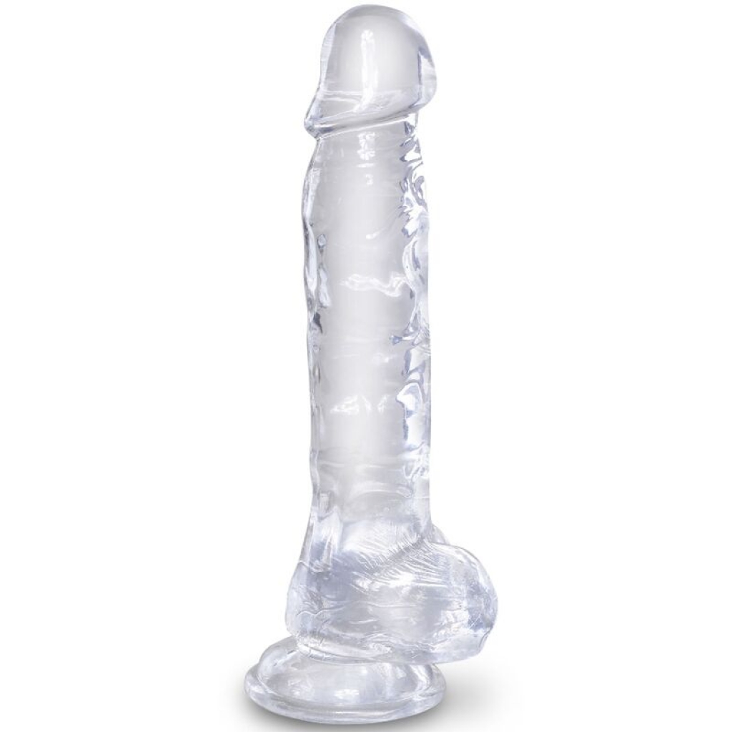 Clear Pene Realista Con Testículos 16.5 cm