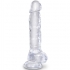 Clear Pene Realista Con Testículos 16.5 cm