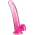 Dildo Clear Con Testículos de 20.3 cm Rosa