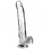 Dildo Clear King Cock Con Testículos - 24.8 cm