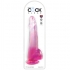 Dildo Clear con Testículos 19 cm Color Rosa