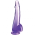 Dildo Clear con Testículos Morado 19 Cm