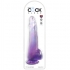 Dildo Clear con Testículos Morado 19 Cm