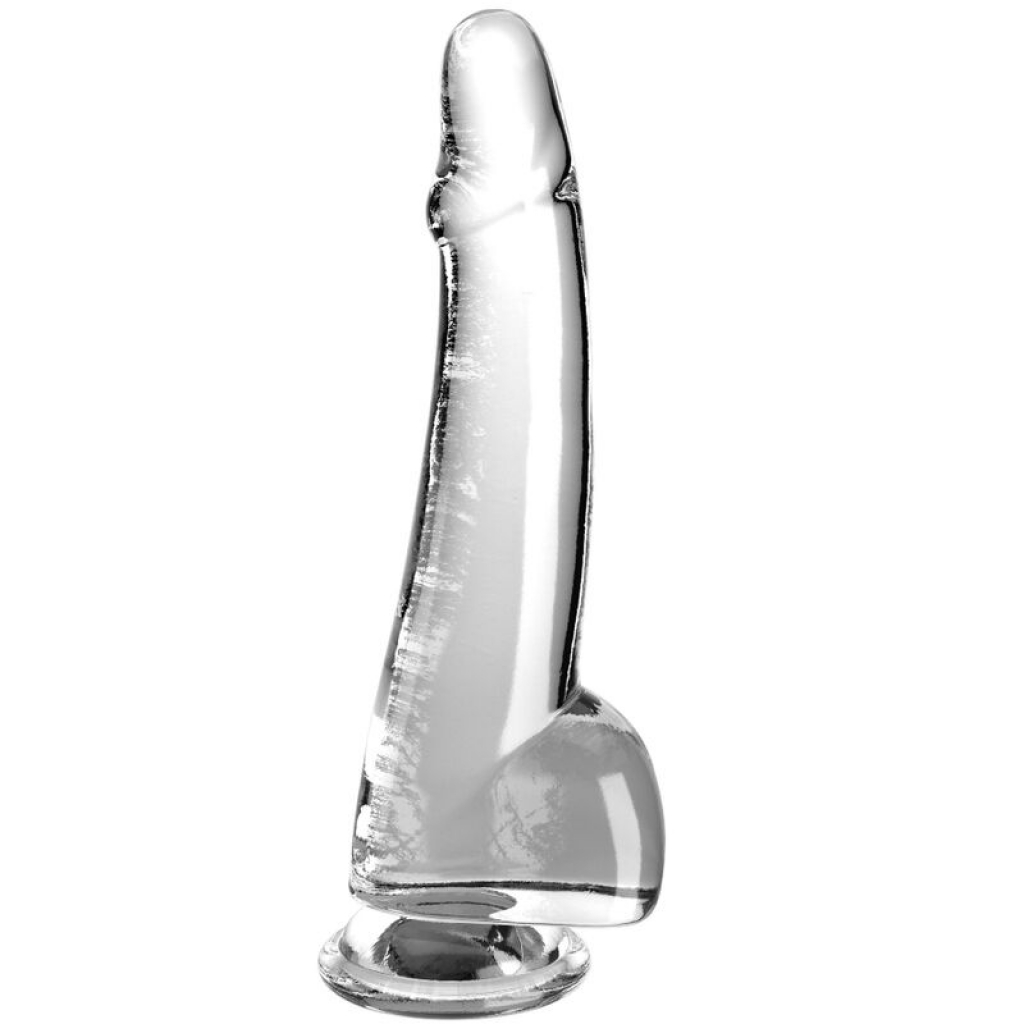 Clear Dildo Con Testiculos 19 Cm Transparente