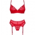 Obsessive Ingridia Set Dos Piezas Crotchless Rojo Xl/xxl