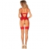 Corset e Tanga Ingridia - Obsessive Rojo XS/S